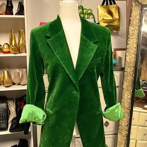 FRAME green velvet tailored blazer RARE